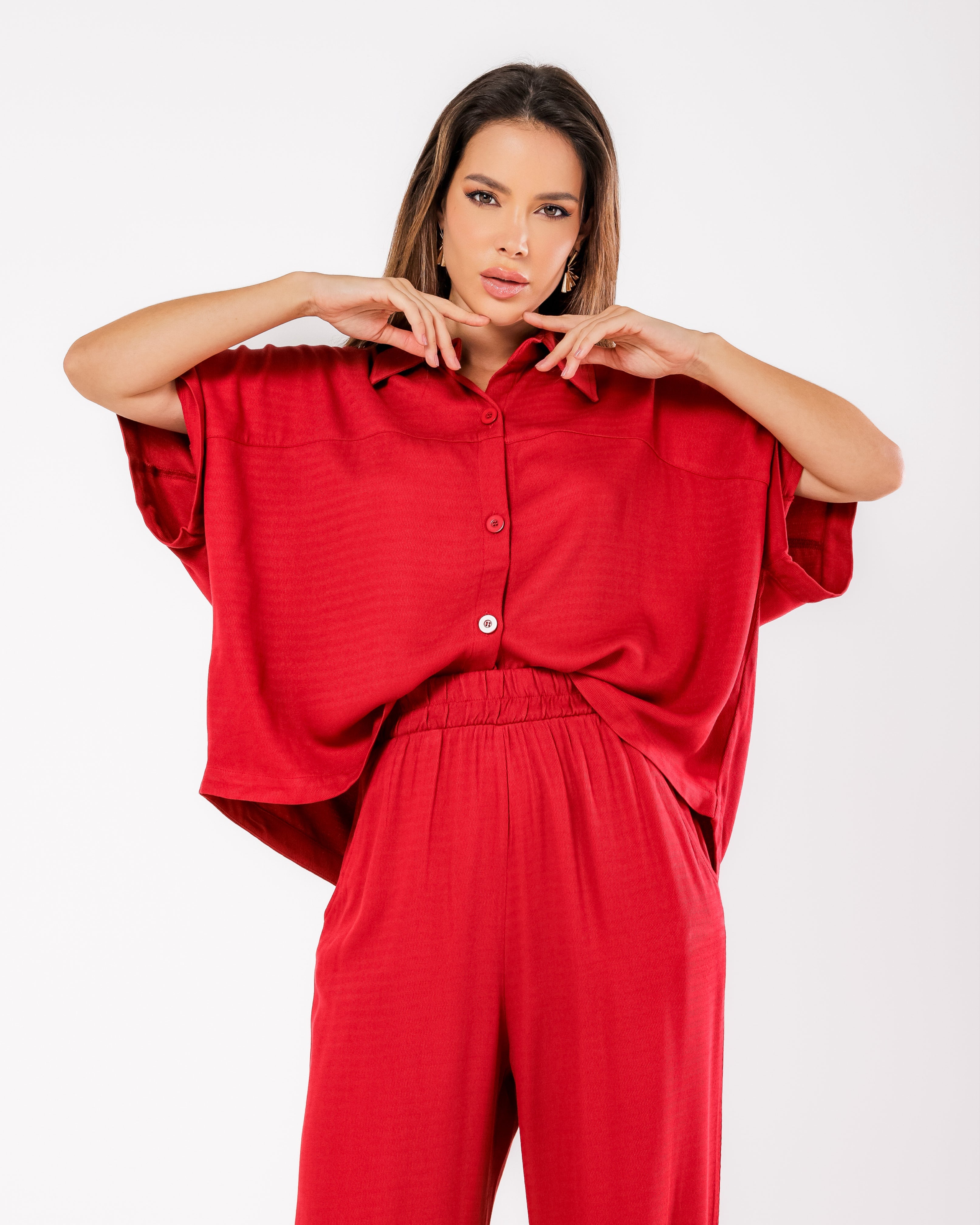 Camisa em viscose maquinetada