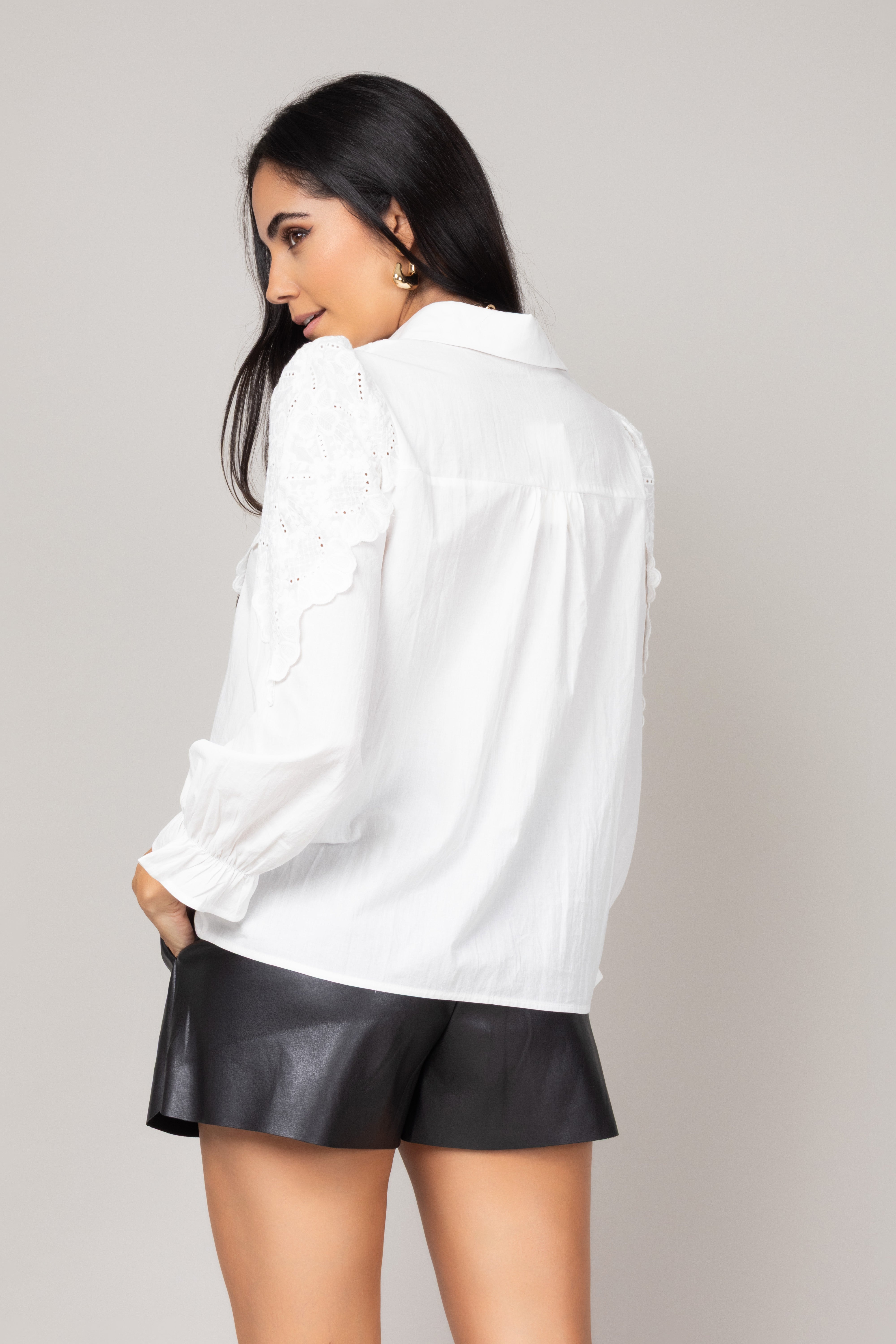 Camisa Social com Renda