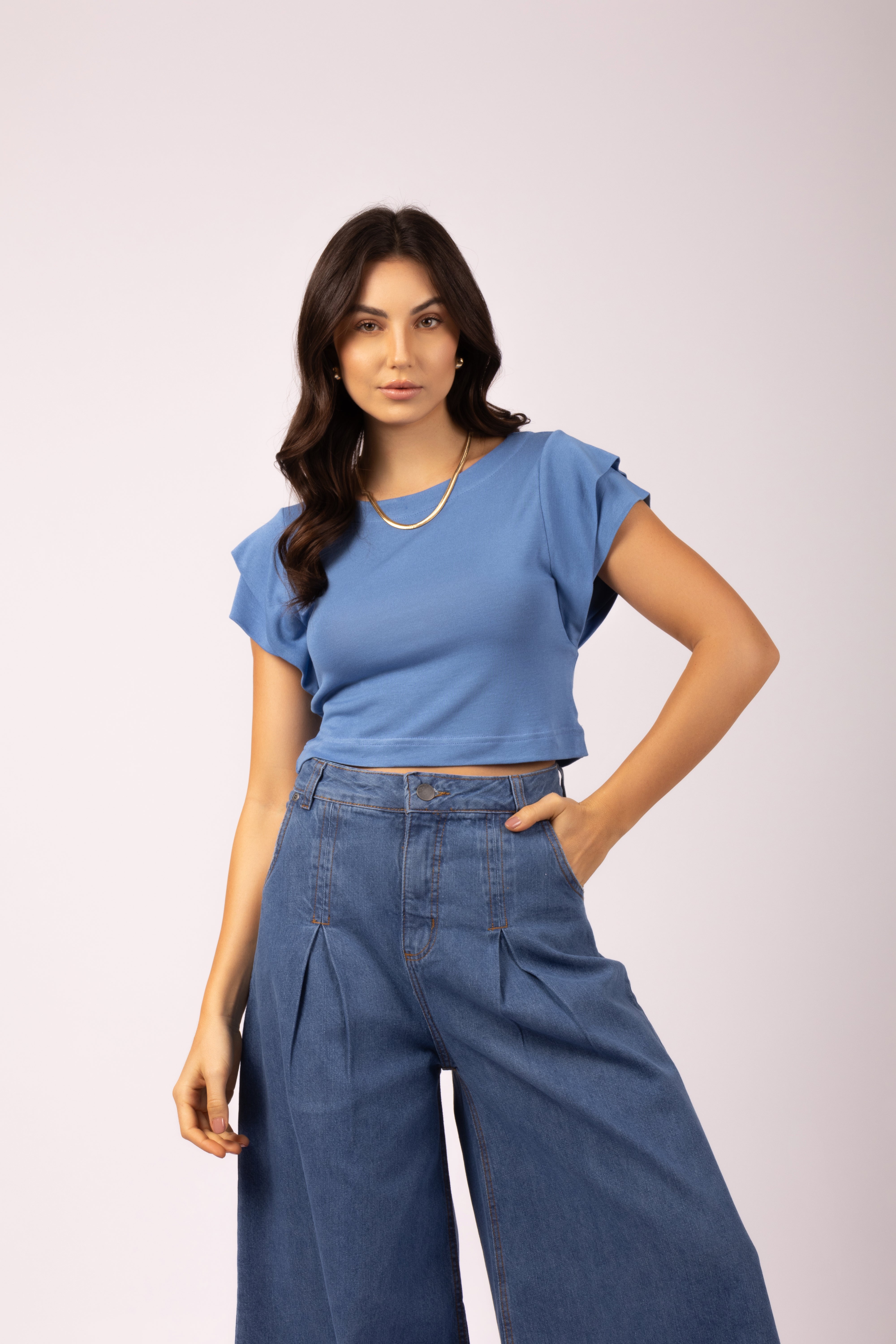 Cropped com Detalhe no Ombro